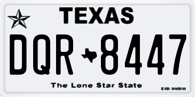 TX license plate DQR8447