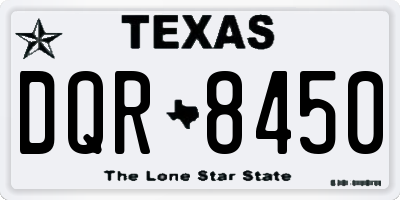 TX license plate DQR8450