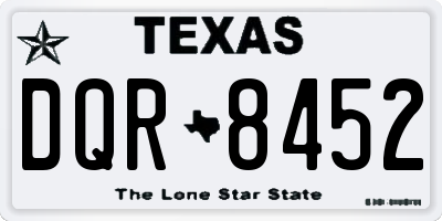 TX license plate DQR8452