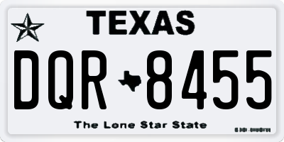 TX license plate DQR8455