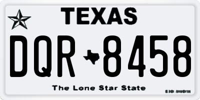 TX license plate DQR8458