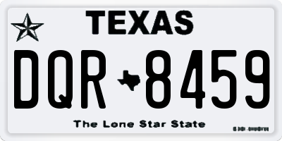 TX license plate DQR8459