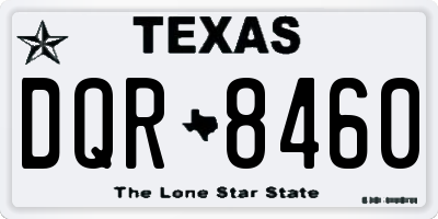 TX license plate DQR8460