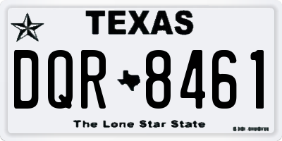 TX license plate DQR8461