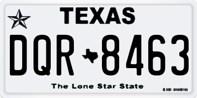 TX license plate DQR8463