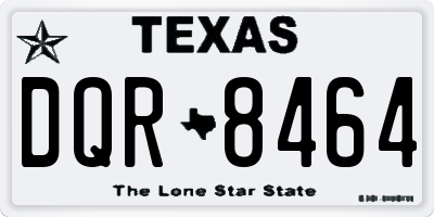 TX license plate DQR8464