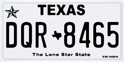 TX license plate DQR8465
