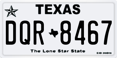 TX license plate DQR8467