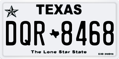 TX license plate DQR8468