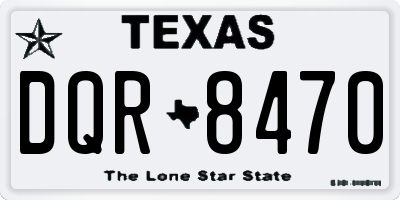 TX license plate DQR8470