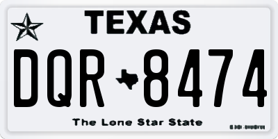 TX license plate DQR8474