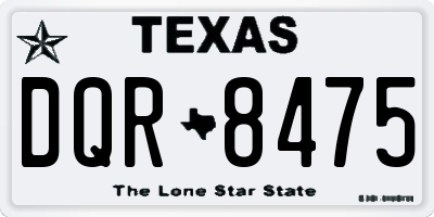 TX license plate DQR8475