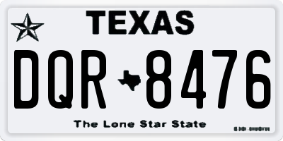 TX license plate DQR8476