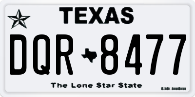 TX license plate DQR8477