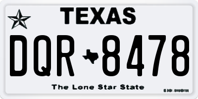 TX license plate DQR8478