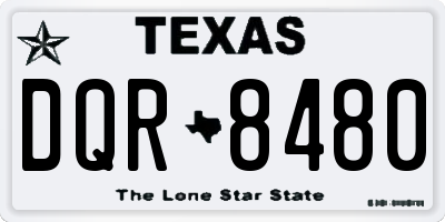 TX license plate DQR8480