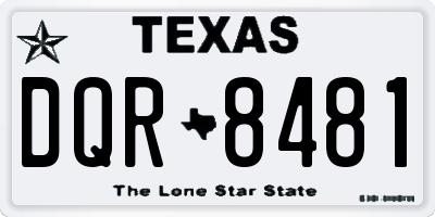 TX license plate DQR8481
