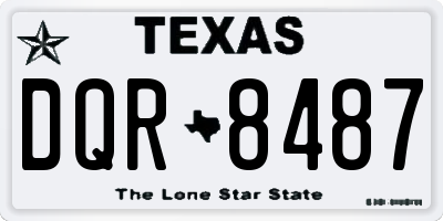 TX license plate DQR8487
