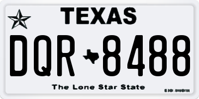TX license plate DQR8488
