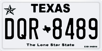 TX license plate DQR8489