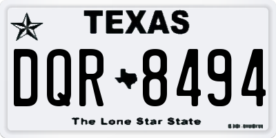 TX license plate DQR8494