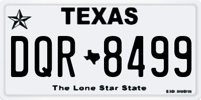 TX license plate DQR8499