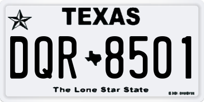 TX license plate DQR8501