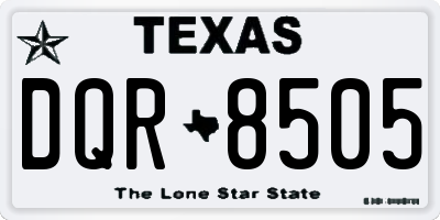 TX license plate DQR8505