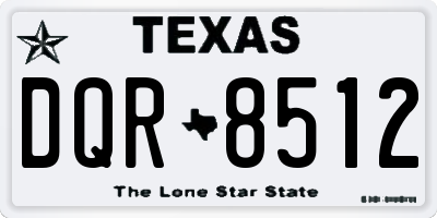 TX license plate DQR8512