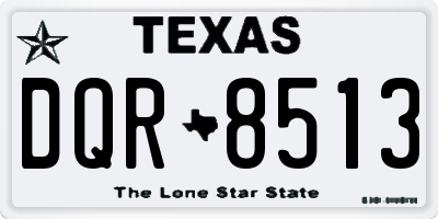 TX license plate DQR8513