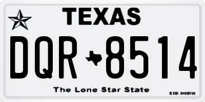 TX license plate DQR8514