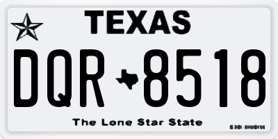 TX license plate DQR8518