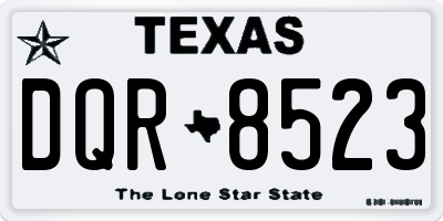 TX license plate DQR8523