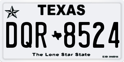 TX license plate DQR8524
