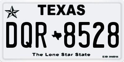 TX license plate DQR8528