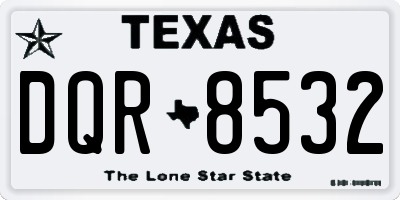 TX license plate DQR8532