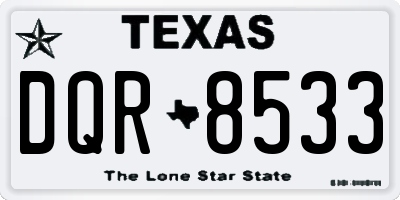 TX license plate DQR8533