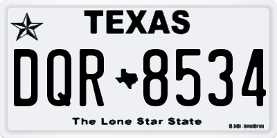 TX license plate DQR8534