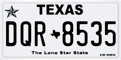 TX license plate DQR8535