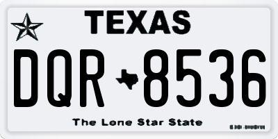 TX license plate DQR8536