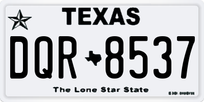 TX license plate DQR8537