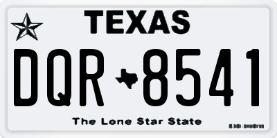 TX license plate DQR8541