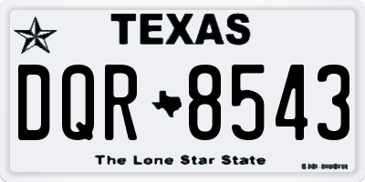 TX license plate DQR8543