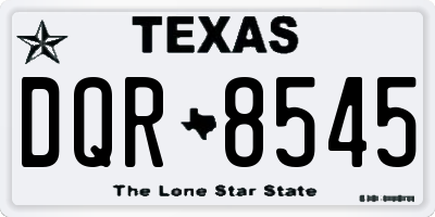 TX license plate DQR8545