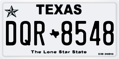 TX license plate DQR8548