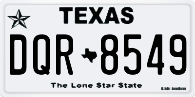TX license plate DQR8549