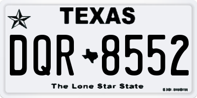 TX license plate DQR8552
