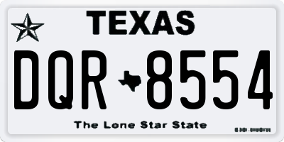 TX license plate DQR8554