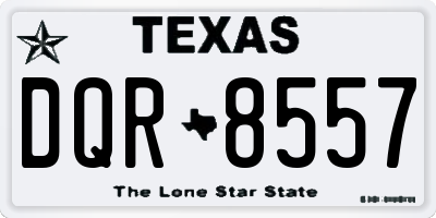 TX license plate DQR8557