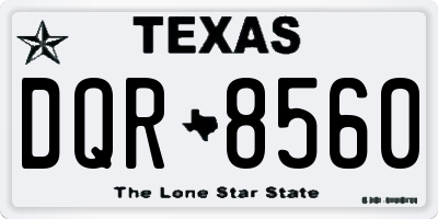 TX license plate DQR8560